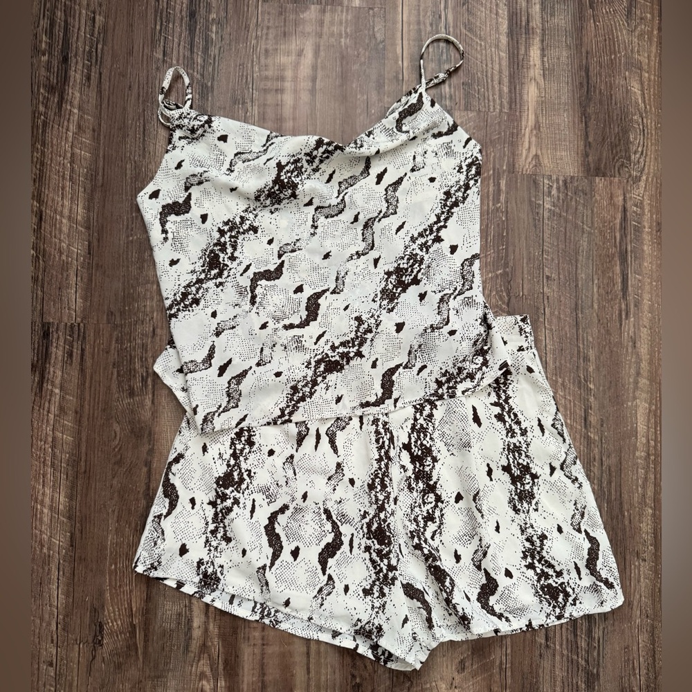 Le Lis Lelis Tank and Short Brown Snakeskin Set